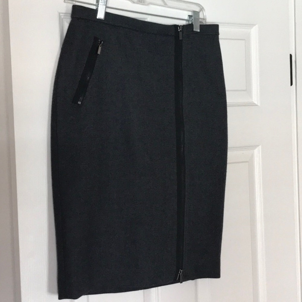 J crew pencil skirt Gray wool with cool functional zippers excellent like new